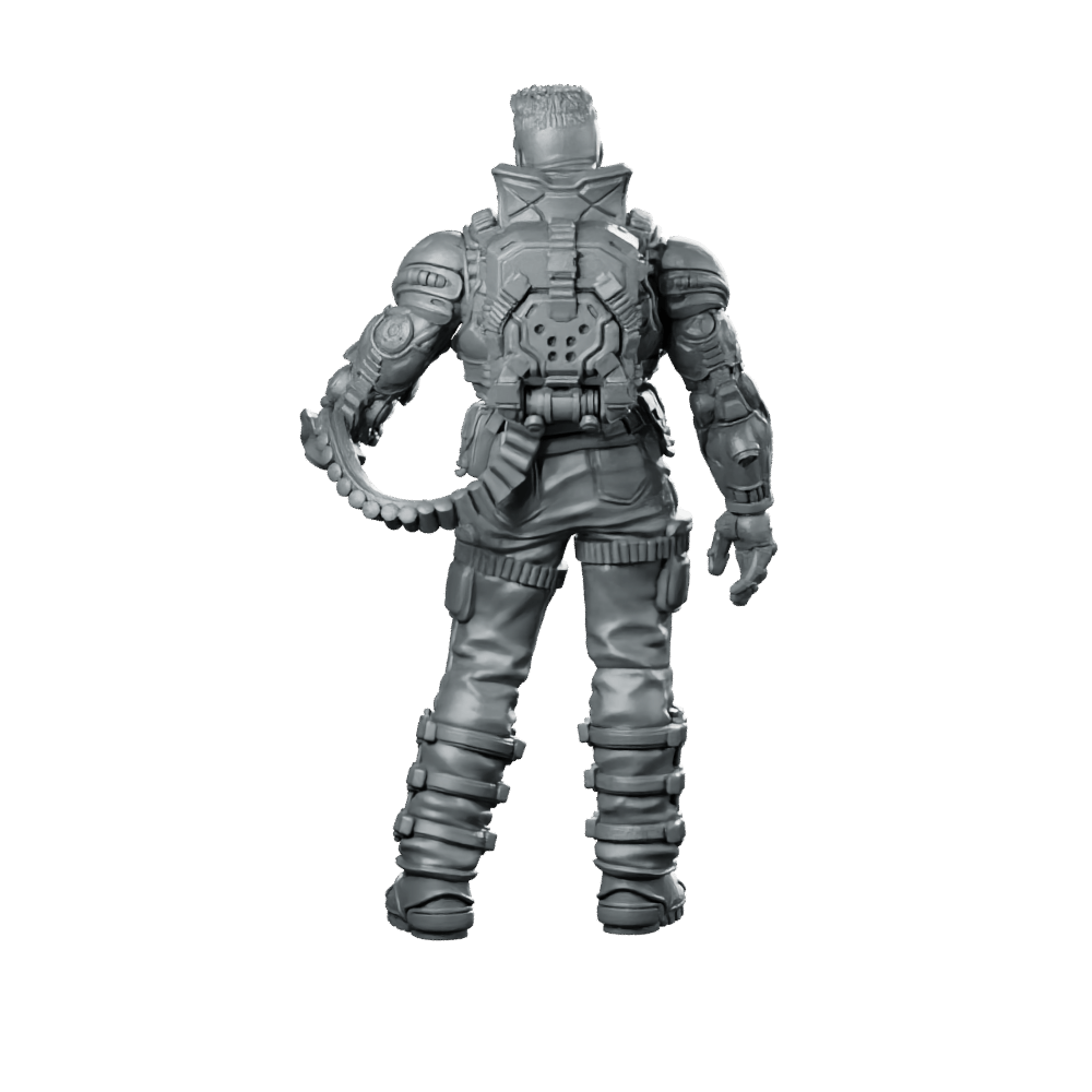 Lawrence Barrette 3 Miniature Sci - Fi Armored Soldier Hero - Papsikels Miniatures - We Print Miniatures