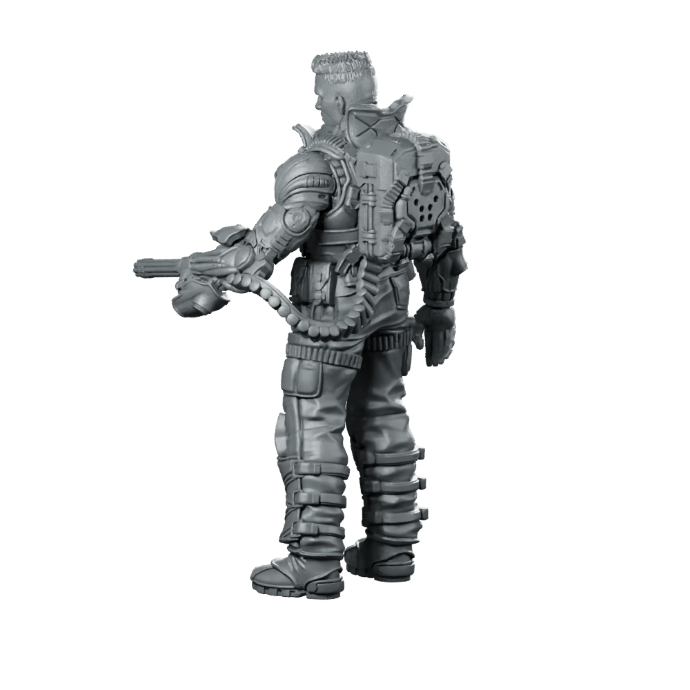 Lawrence Barrette 3 Miniature Sci - Fi Armored Soldier Hero - Papsikels Miniatures - We Print Miniatures