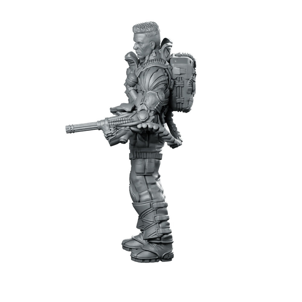Lawrence Barrette 3 Miniature Sci - Fi Armored Soldier Hero - Papsikels Miniatures - We Print Miniatures