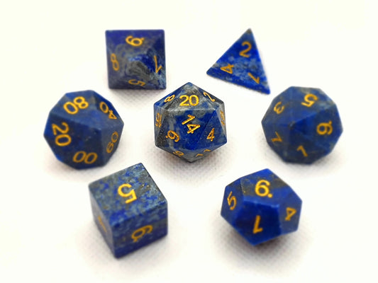 Lazurite | Natural Gemstone | 7 Piece Set - Tabletop Dominion - We Print Miniatures