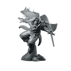 Leaping to Attack Miniature Dynamic Masked Swordfighter Rogue - CastNPlay - We Print Miniatures