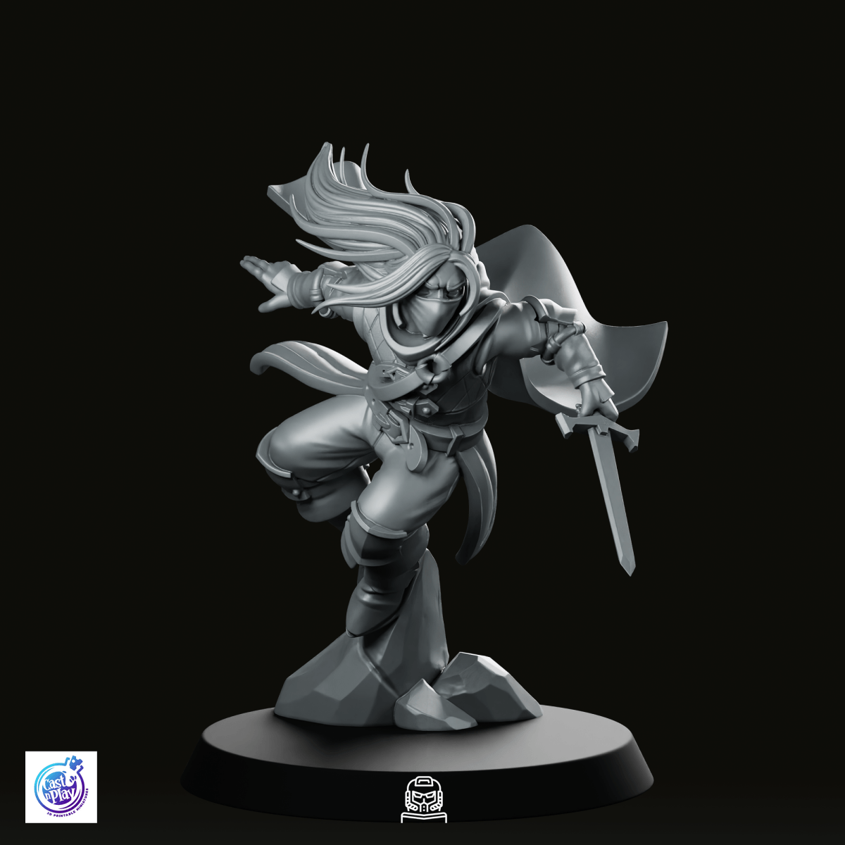 Leaping to Attack Miniature - CastNPlay - We Print Miniatures