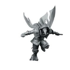 Leaping to Slash Miniature Hooded Rogue Assassin - CastNPlay - We Print Miniatures