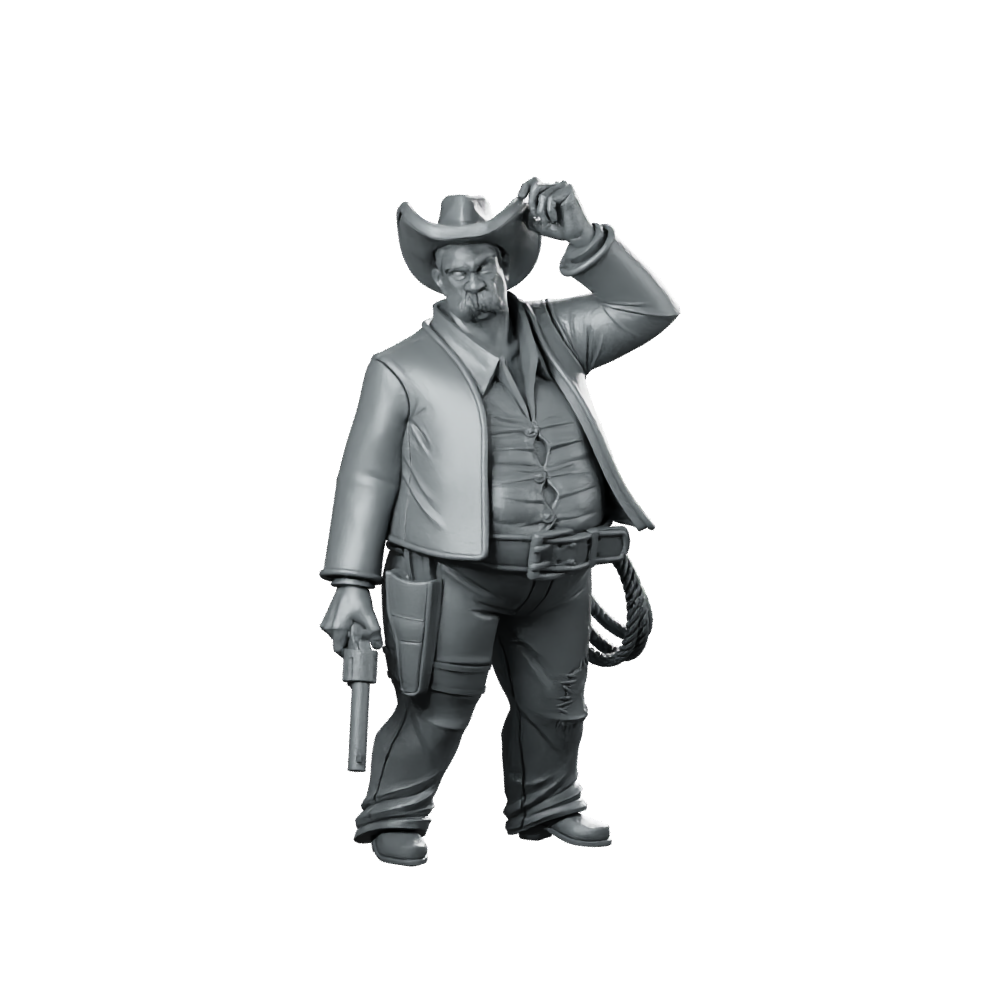 Lee Innis Cowboy Miniature Wild West Gunslinger Miniature 360 Spin 01