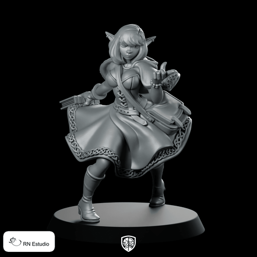 Lesa Miniature Whirling Dervish Elf Bard Hero - RN Estudio - We Print Miniatures