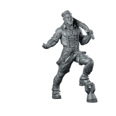Liam Deadlock Murphy 02 Miniature Cyberpunk Tinkerer Raygun Miniature 360 Spin 01