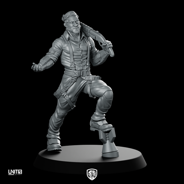 Liam Deadlock Murphy 02 Miniature Cyberpunk Tinkerer Raygun
