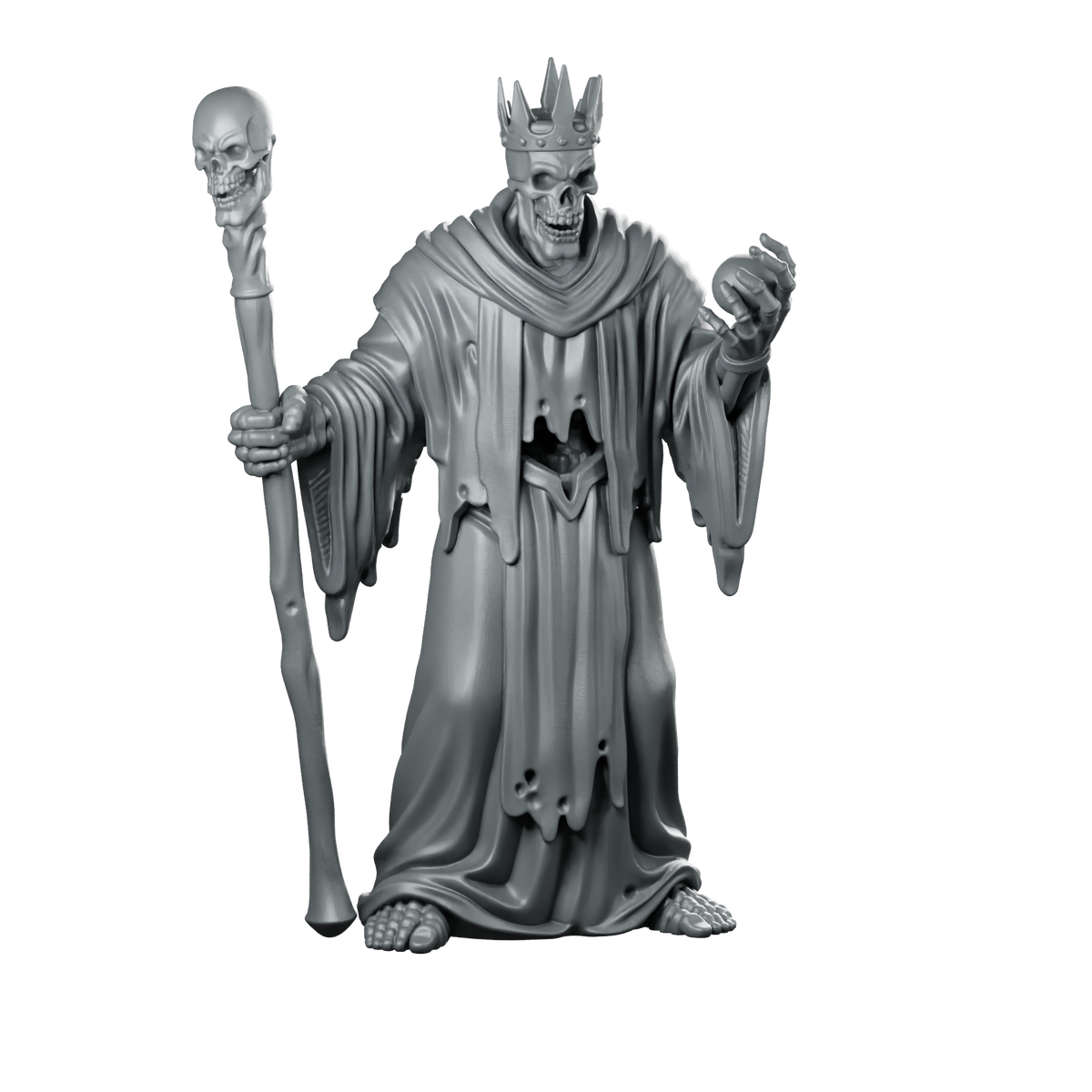 Lich With Skull Staff And Orb Miniature Miniature 360 Spin 01