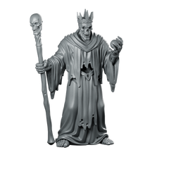 Lich With Skull Staff And Orb Miniature Miniature 360 Spin 01