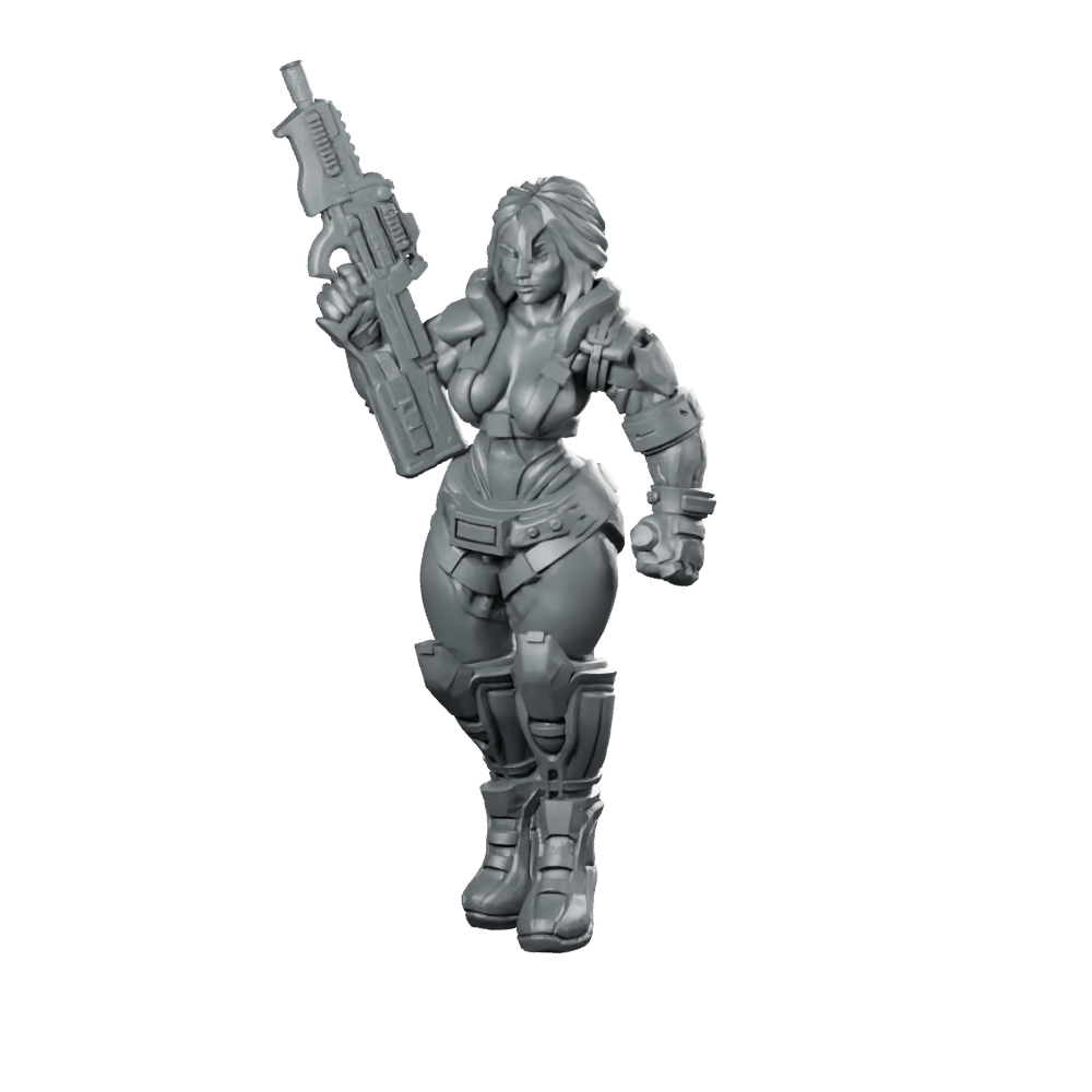 Liezel Kurosawa Cyberpunk Miniature Sci-Fi Female Hero Miniature 360 Spin 01