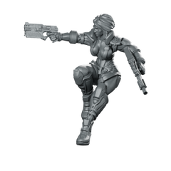 Liezel Kurosawa CyberPunk Miniature Dual-Wield Sci-Fi Hero Miniature 360 Spin 01