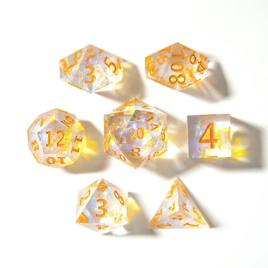 Lightbringer | Sharp Edge Dice | 7 Piece Set - Tabletop Dominion - We Print Miniatures