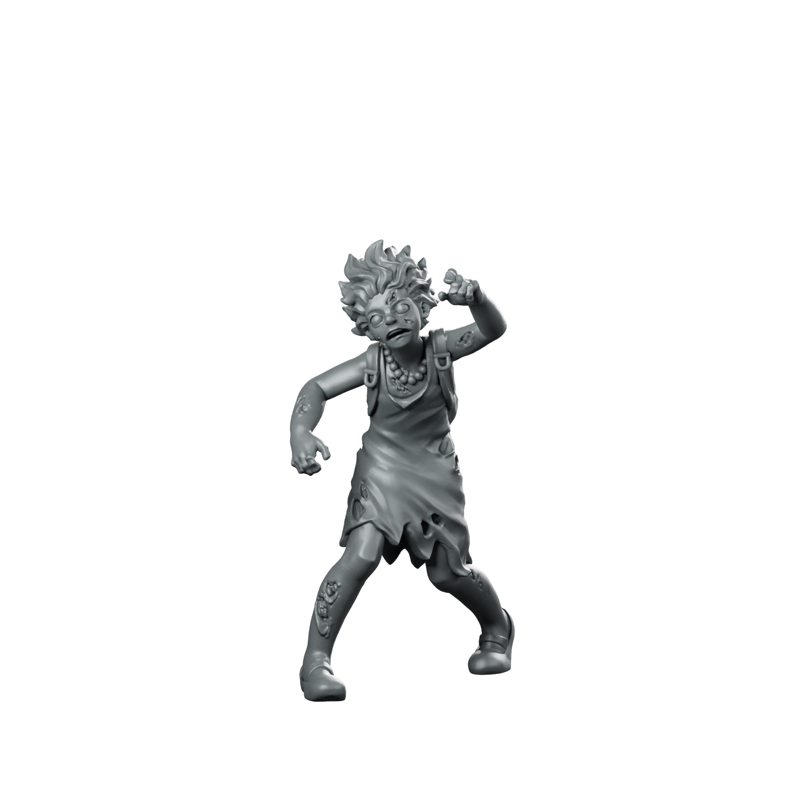 Lila Miniature Zombie Child Undead Shambling Figure Miniature 360 Spin 01