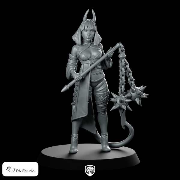 Lilith Ironthorn Miniature Horned Chain Flail Warrior