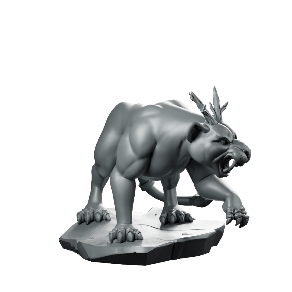 Liontex Miniature Ferocious Antlered Lion Beast Monster Miniature 360 Spin 01