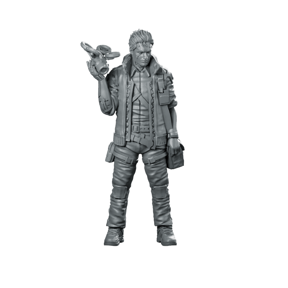 Logan Hack Shot Hayes 02 Cyberpunk Miniature Cameraman - Unit9 - We Print Miniatures