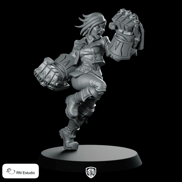 LOL VI Female Fighter Miniature Brutal Brawler Heroine - RN Estudio - We Print Miniatures