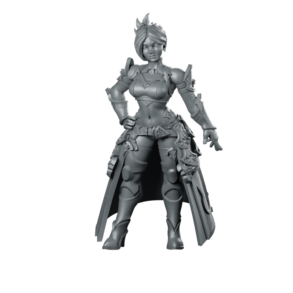Fantasy Female Lolissa Bladeguard Miniature Sword Hero Anime Miniature 360 Spin 01