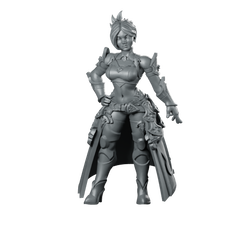 Fantasy Female Lolissa Bladeguard Miniature Sword Hero Anime Miniature 360 Spin 01