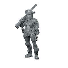 Western Lone Wolf Miniature Wasteland Bounty Hunter Gunslinger Miniature 360 Spin 01