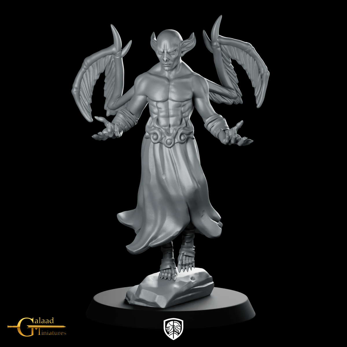 Lord Vampire 02 Miniature Winged Demon Sorcerer - Galaad - We Print Miniatures