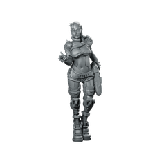 Lucym Cyberbabe Cyberpunk Miniature Female Sci-Fi Fighter Miniature 360 Spin 01