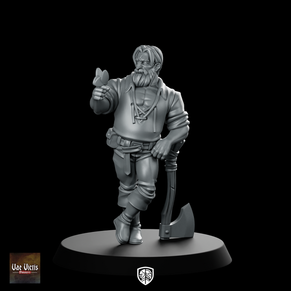 Lumberjack Fantasy Miniature Rugged Woodsman Axe NPC