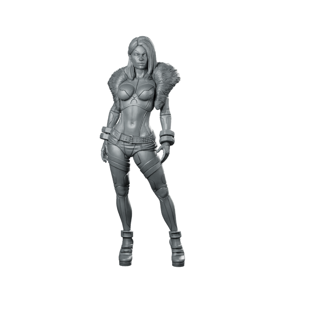 Luna Vega 01 Miniature Fur Collar Huntress Miniature 360 Spin 01