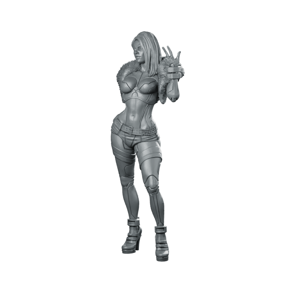 Luna Vega 02 Miniature Cyber Huntress - UNIT9 - We Print Miniatures