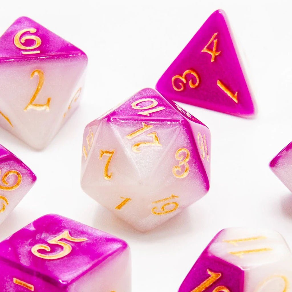 Lunar Amethyst | Acrylic Dice | 7 Piece Set - Tabletop Dominion - We Print Miniatures