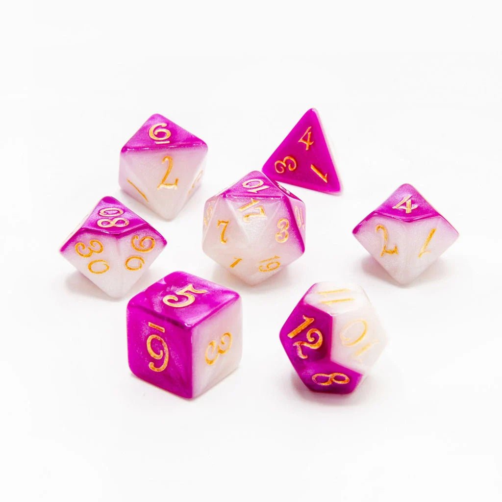 Lunar Amethyst | Acrylic Dice | 7 Piece Set - Tabletop Dominion - We Print Miniatures