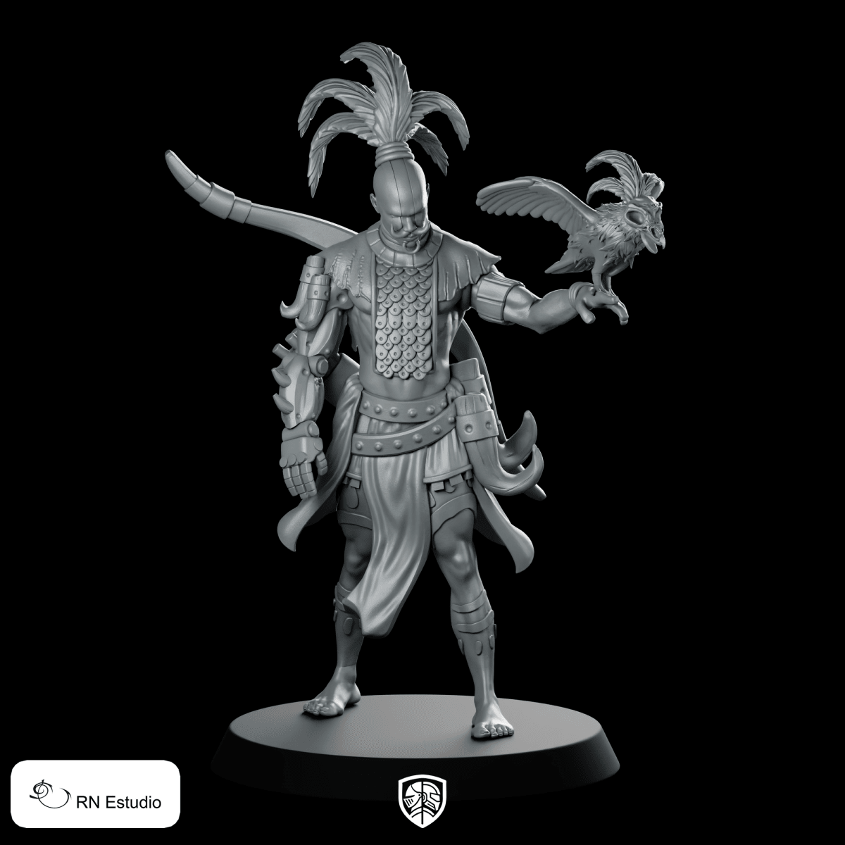 Lungile Khumalo Beast Master Miniature Falcon Handler Hero - RN Estudio - We Print Miniatures