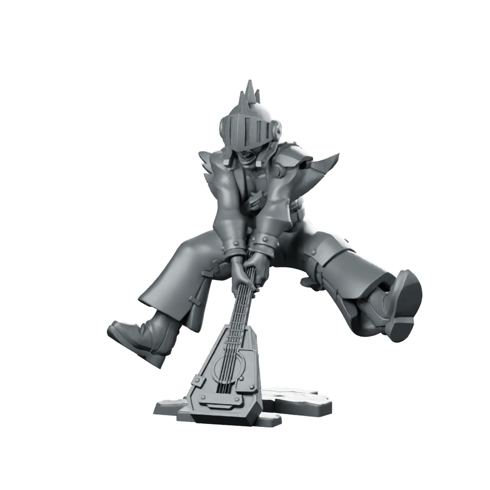 Lute Breaker Bard Miniature Armored Rocker RPG - CastNPlay - We Print Miniatures