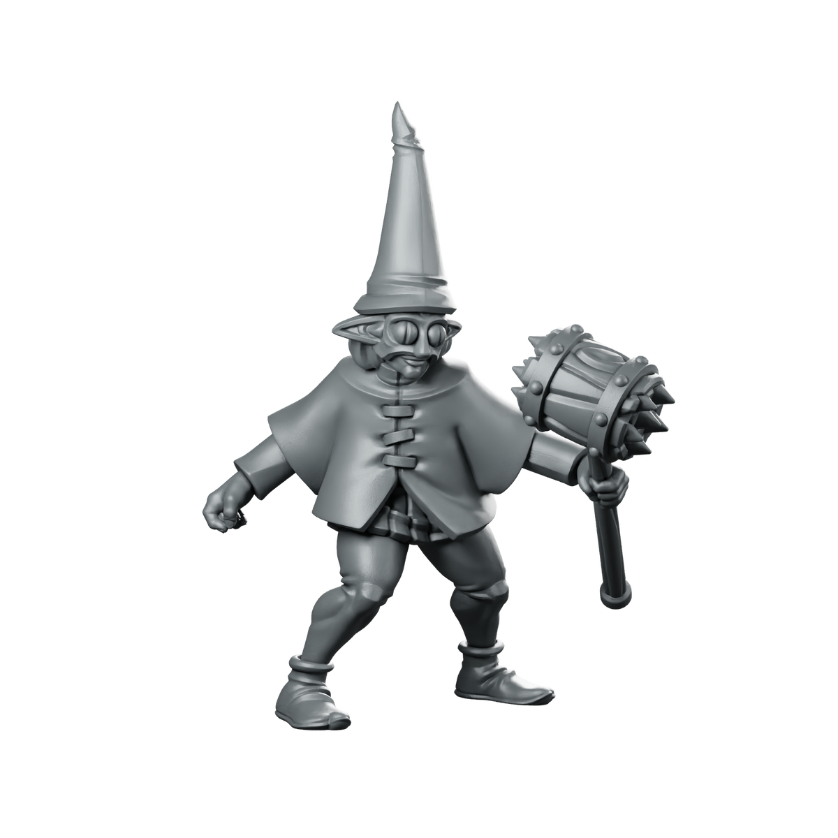 Lutin Miniature Gnome Warlock Spiked Mace Pointed Miniature 360 Spin 01