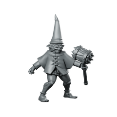 Lutin Miniature Gnome Warlock Spiked Mace Pointed Miniature 360 Spin 01