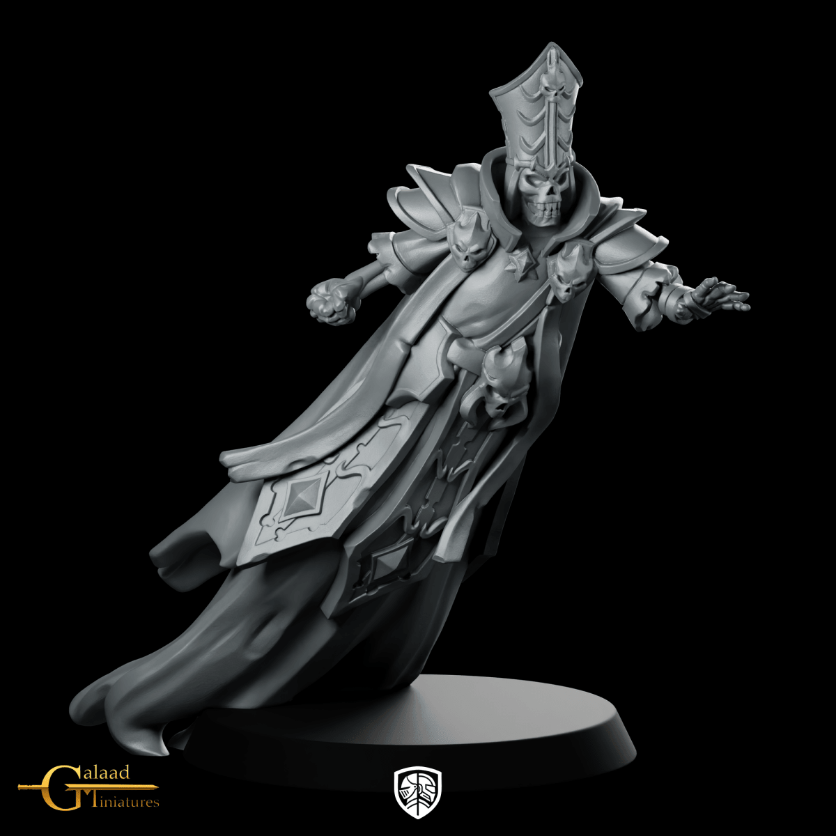 Lych 02 Miniature Undead Lich Lord Necromancer - Galaad - We Print Miniatures