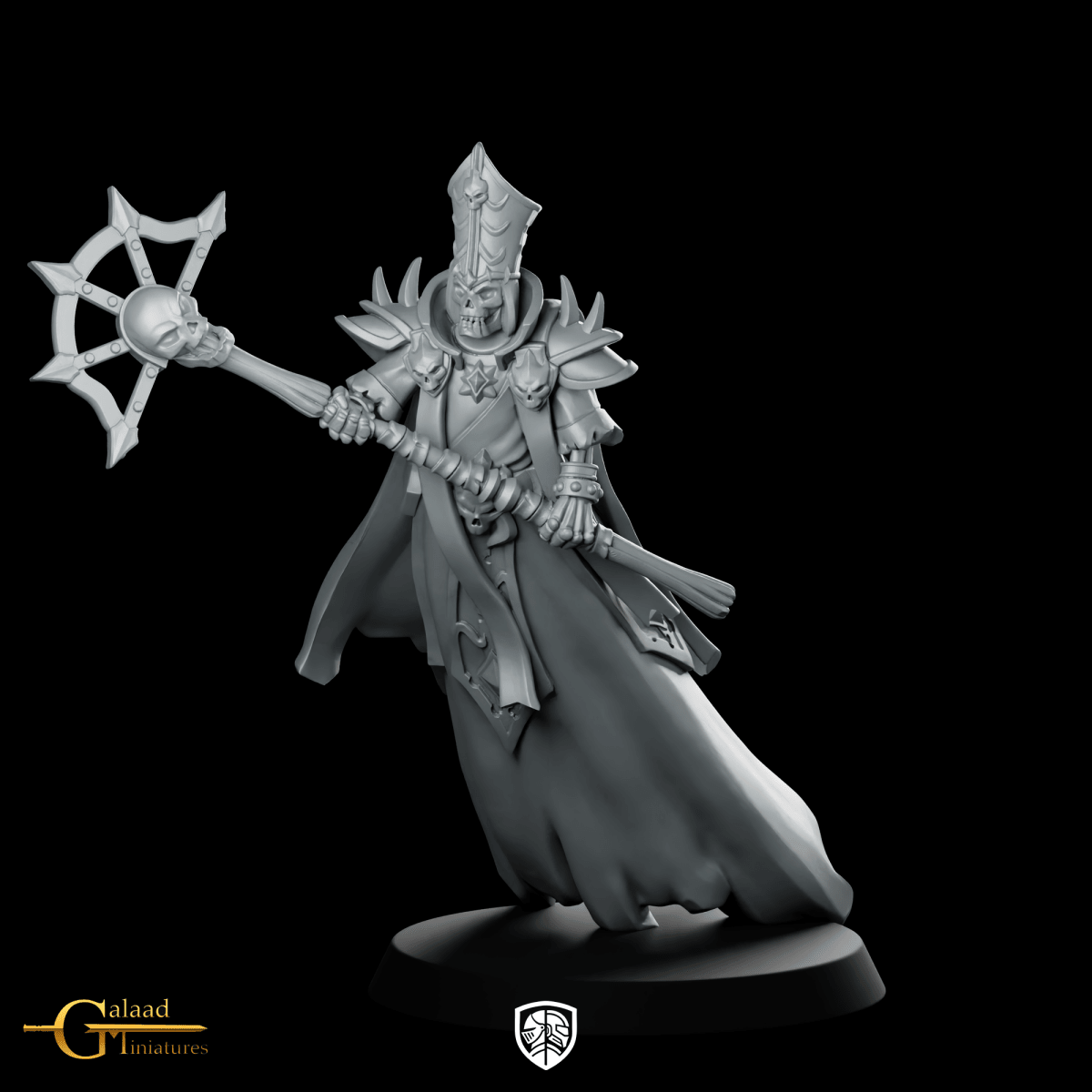 Lych 03 Miniature Undead Necromancer Lich Priest - Galaad - We Print Miniatures