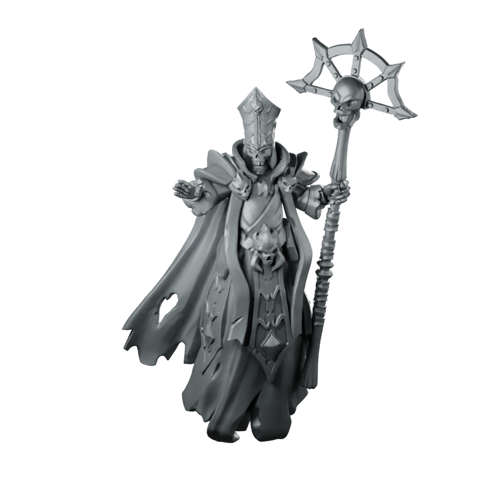 Lych 01 Miniature Undead Necromancer Lich Priest Miniature 360 Spin 01