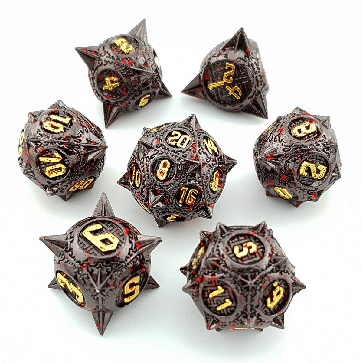 Mace of Malice | Solid Metal Dice | 7 Piece Set - Tabletop Dominion - We Print Miniatures
