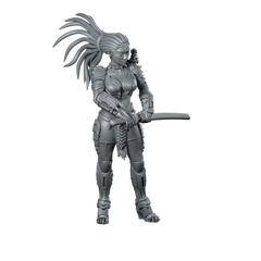 Machiko Noguchisawa Miniature Sci-Fi Armored Swordswoman Character Miniature 360 Spin 01