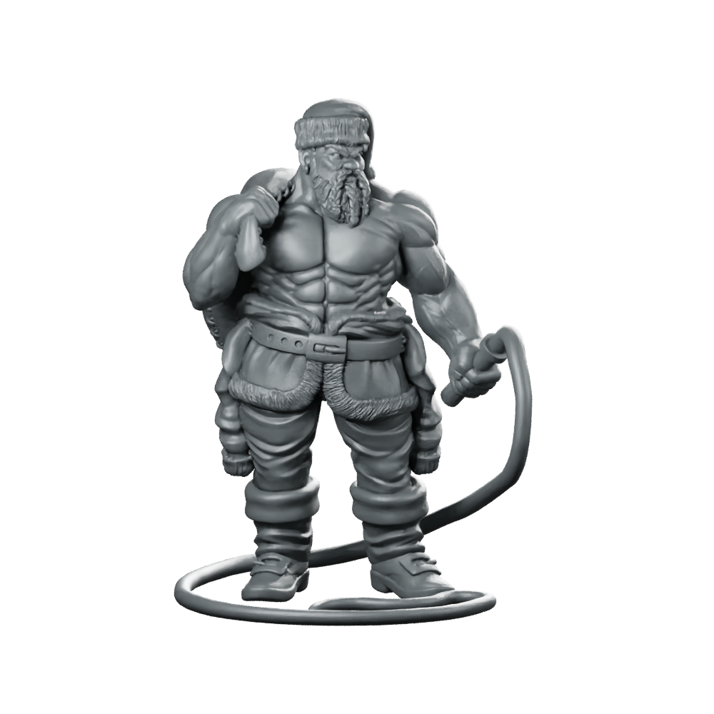 Christmas Buff Santa with Bullwhip Scifi Miniature Miniature 360 Spin 01