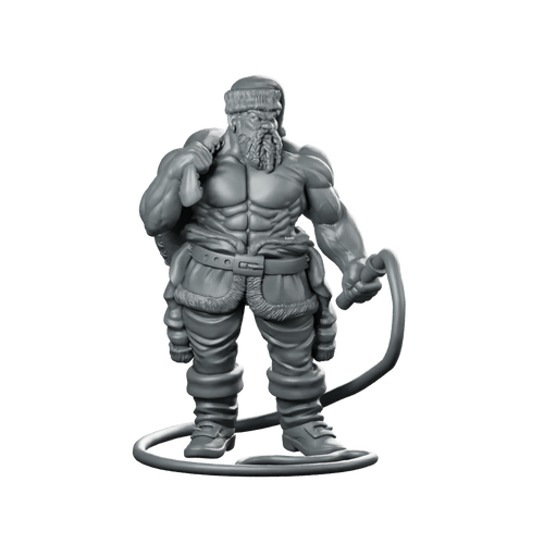 Christmas Buff Santa with Bullwhip Scifi Miniature Miniature 360 Spin 01