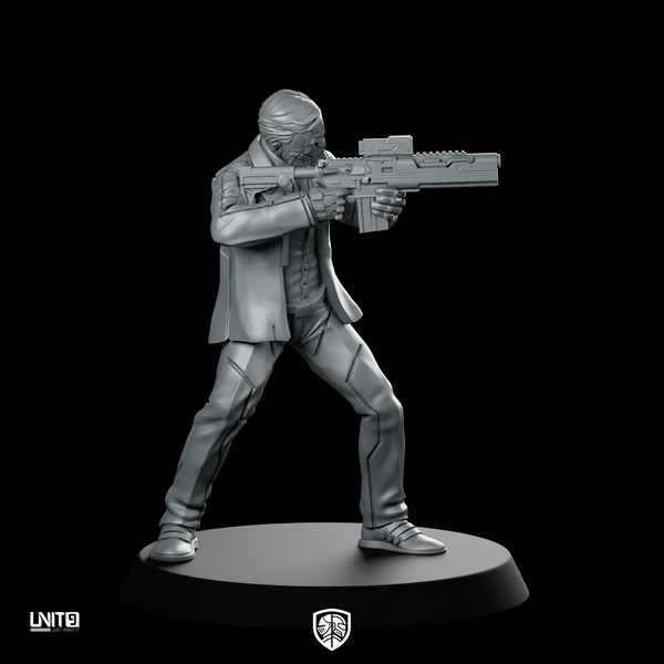 Maddox 02 Cyberpunk Miniature Tactical Rifleman Operative