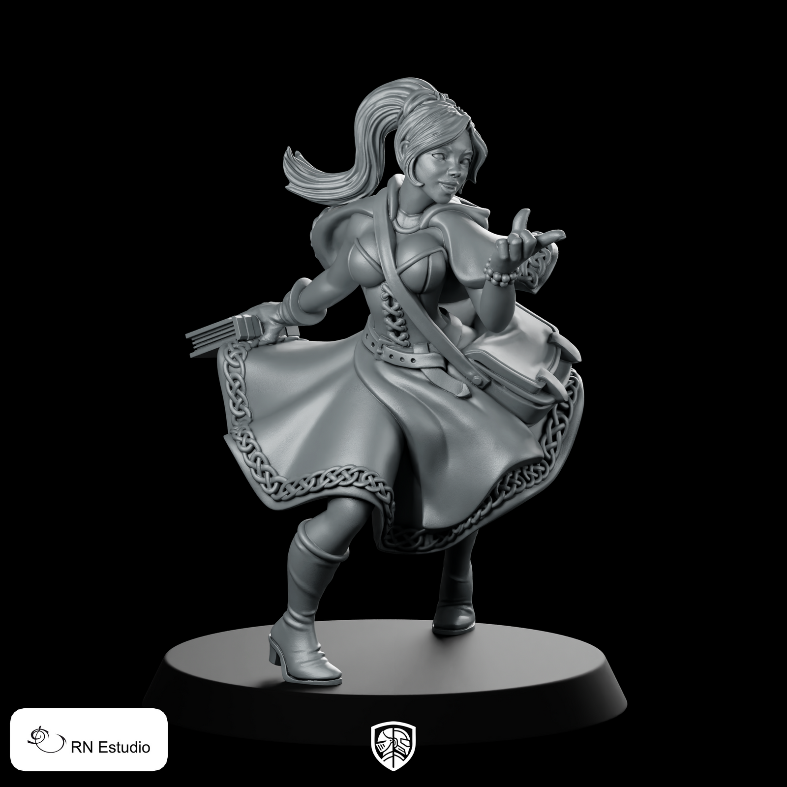 Mage Elisa Doe Sorceress Miniature Dynamic Casting Pose
