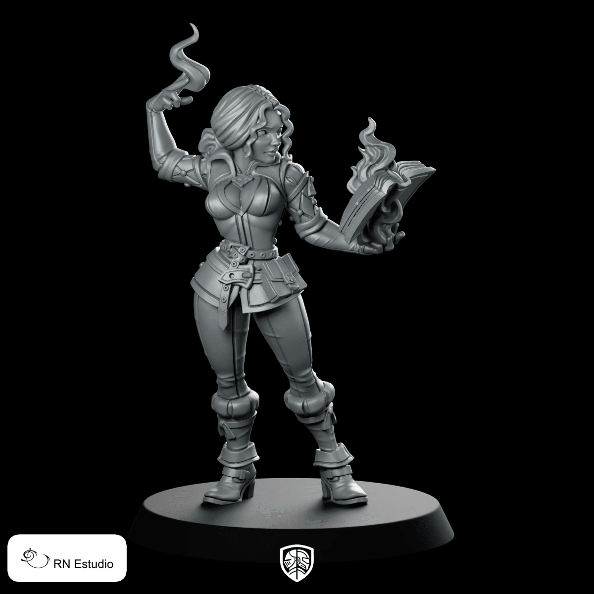 Mage Silveria Sorceress Miniature Fiery Spellcaster Wizard Hero - RN Estudio - We Print Miniatures