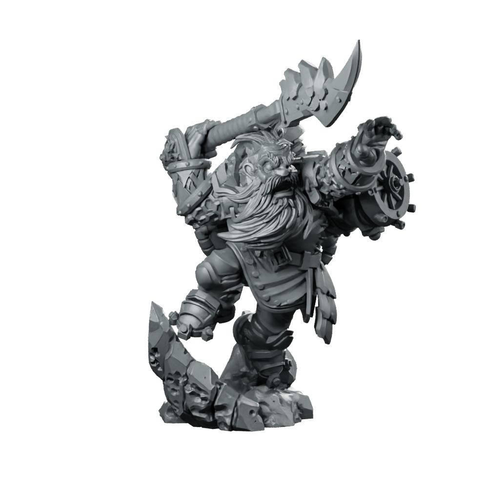 Vulcan Dwarves Magma Admiral Spear Miniature Naval Miniature 360 Spin 01