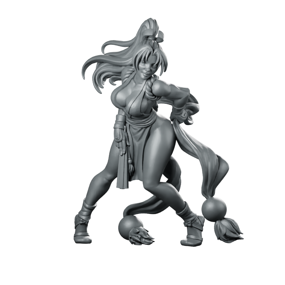 Mai Shiranui Miniature Female Ninja Fighter Hero Miniature 360 Spin 01