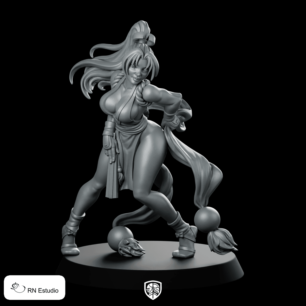 Mai Shiranui Miniature Female Ninja Fighter Hero - RN Estudio - We Print Miniatures