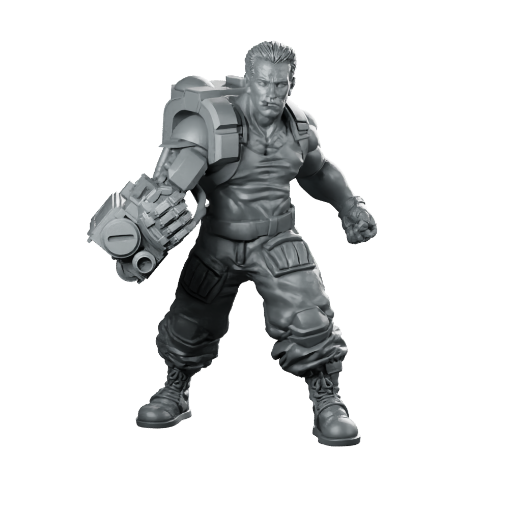 Barry Mcguffin IronFist Soldier Miniature Sci-Fi Bionic Hero Miniature 360 Spin 01