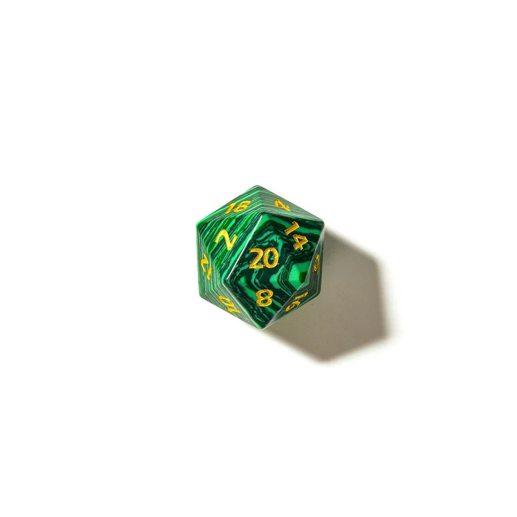 Malachite | Natural Gemstone | 7 Piece Set - Tabletop Dominion - We Print Miniatures